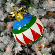 Zaer Ltd. International 30.9" Tall Multi-Colored Metal Christmas Ball Ornament with Stake ZR210517 View 2