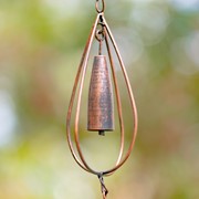 Zaer Ltd. International 76" Long Antique Bronze Iron Rain Chain with Bells ZR215348-BZ View 2