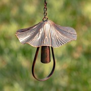 Zaer Ltd. International Pre-Order: 76" Long Antique Bronze Iron Rain Chain with Mushroom-Shaped Bells ZR215350-BZ View 2