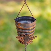 Zaer Ltd. International 76.25" Long Antique Bronze Rain Chain with Honey Bee and Bucket Hive ZR215374-BZ View 2