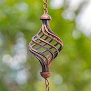 Zaer Ltd. International 76" Long Antique Bronze Iron Rain Chain with Abstract Swirls ZR215376-BZ View 2