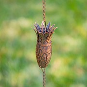 Zaer Ltd. International 76.5" Long Antique Bronze Iron Rain Chain with Pineapples ZR215377-BZ View 2