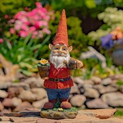 Zaer Ltd. International 20.5" Tall Spring Gnome Garden Statue with Flower Pot and Water Can ZR244521 View 2