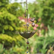 Zaer Ltd. International Pre-Order: Set of 6 Animal Hanging Umbrella Birdfeeder Wind Chimes in Copper ZR777107-CPS View 2