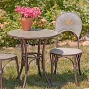 Zaer Ltd. International Three Piece Round Top Galvanized Bistro Set "Tbilisi 1918" ZR134036-GVS View 2