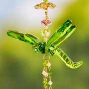 Zaer Ltd. International 13" Long Acrylic Dragonfly Ornament with Dangling Beads in 6 Assorted Colors ZR110913-1 View 2