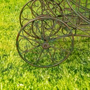 Zaer Ltd. International "Courtney" Heart-Shaped Iron Flower Carriage in Antique Bronze ZR200436-BZ View 2