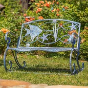 Zaer Ltd International Pre-Order: Coastal Sea Creature Rocking Bench in Coastal Blue ZR200494-BL View 2