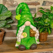 Zaer Ltd. International "The Shamrocks" Set of 6 Assorted St. Patrick's Day Garden Gnomes ZR218400-SET View 2