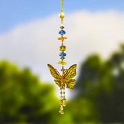 Zaer Ltd. International Hanging Acrylic Butterfly Ornaments with Dangling Beads in 6 Assorted Colors ZR110911-4 View 2