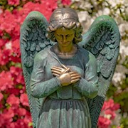 Zaer Ltd International Pre-Order:47" Tall Standing Magnesium Angel Holding Heart in Bronze "Evangeline" ZR228647-BZ View 2