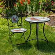 Zaer Ltd. International "St. Louis" Round Mosaic Bistro Set ZR852320-30-SET View 2