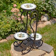 Zaer Ltd. International "Odessa" Three-Tier Mosaic Plant Stand ZR852514 View 2