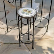 Zaer Ltd. International "Marisol" Set of 3 Round Nesting Iron Mosaic Plant Stands ZR842944 View 2