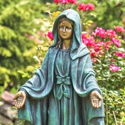 Zaer Ltd International 36" Tall Mother Mary Garden Statue in Antique Bronze ZR551360-BZ View 2