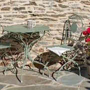 Zaer Ltd. International "Le Chardenoux 1908" Three Piece Metal Bistro Set in Antique Green ZR200502-3-GR View 2