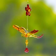 Zaer Ltd. International Five Tone Acrylic Dragonfly Ornaments with Flowers in 6 Assorted Colors ZR506317-SET View 2