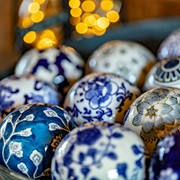 Zaer Ltd International Set of 12 Assorted 4" Ceramic Sailor Balls "Okinawa" - Blue Tones ZR088203 View 2