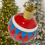 Zaer Ltd. International 42.5" Tall Multi-Colored Christmas Ball Ornament Metal Garden Stake ZR210602 View 2