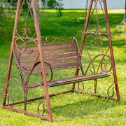 Zaer Ltd. International "Monte Carlo 1968" 91" Tall Iron Swing Bench in Antique Bronze ZR821307-BZ View 2