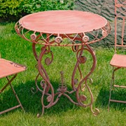 Zaer Ltd. International "Copenhagen 1843" 3-Piece Bistro Set with Aster Flower Accents in Flamingo Pink ZR200518-9-PK View 2