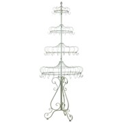 Zaer Ltd. International 85" Tall Elegant Metal Display Stand with Hooks in Antique White "London 1820" ZR200526-AW View 2