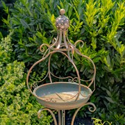 Zaer Ltd. International 45" Tall Bronze Iron Birdbath with Ceramic Sailor Ball Accent "Mizu" ZR200534-BZ View 2