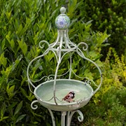 Zaer Ltd. International Pre-Order: 45" Tall Green Iron Birdbath with Ceramic Sailor Ball Accent "Mizu" ZR200534-GR View 2