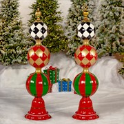 Zaer Ltd. International 5.6ft. Tall Iron Christmas Ornament Decorative Display Tower with Diamond Print ZR220423 View 2