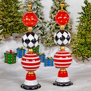 Zaer Ltd. International 5.6ft. Tall Iron Christmas Ornament Decorative Display Tower in Red/Black/White ZR220424 View 2