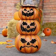 Zaer Ltd International Pre-Order: 31" Tall Iron Jack-O-Lantern Totem Pole Halloween Decoration ZR210310 View 2