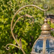 Zaer Ltd International 33.75"T. Victorian Hanging Lantern with Ornate Stand in Frosted Gold "Ophelia" ZR190130-FG View 2