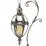 Zaer Ltd International 33.75"T. Victorian-Style Hanging Lantern with Ornate Stand in Silver "Ophelia" ZR190130-FS View 2