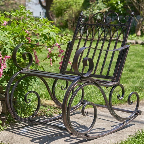 Garden metal rocking online chair