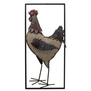 Zaer Ltd. International Set of 2 Rooster and Hen Three-Dimensional Framed Hanging Wall Decor ZR140937 View 3