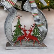 Zaer Ltd. International Set of 2 Galvanized Cookie Cutter Snowmen with Christmas Trees & Reindeer ZR190301-SET View 3