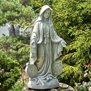 Zaer Ltd International Pre-Order: 36" Tall Mother Mary Garden Statue in Antique Grey ZR551360-GY View 3