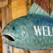 Zaer Ltd. International Large Hanging Fish "Welcome" Wall Decor ZR887180 View 3