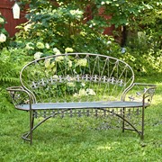 Zaer Ltd International "La Rochelle - Paris 1968" Iron Garden Bench with Curved Back in Antique Copper ZR191170-CP View 3