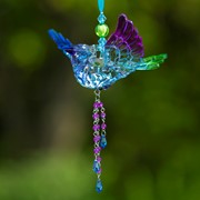 Zaer Ltd. International Short Acrylic Blue Jay Ornaments with Beaded Tassel in 2 Asst Color Combinations ZR511217 View 3