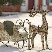 Zaer Ltd. International Large Galvanized Reindeer and Sleigh  Decoration ZR882000 View 3