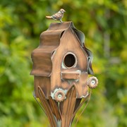 Zaer Ltd. International 62.6" Tall Cottage Style Birdhouse Garden Stake in Antique Copper LS213029 View 3