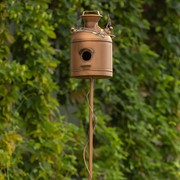 Zaer Ltd. International 63" Tall Old Style Milk Can Birdhouse Garden Stake in Antique Copper LS213034 View 3