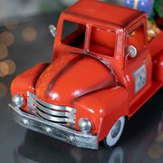 Zaer ZR362103-RD Mini Metal Truck with Christmas Tree & Gifts Glossy Red