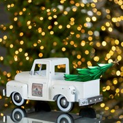 Zaer Ltd. International Iron Christmas Old Style Truck with Tree in Antique White ZR201160-AW View 3