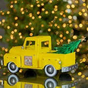 Zaer Ltd. International Iron Christmas Old Style Truck with Tree in Antique Yellow ZR201160-YL View 3