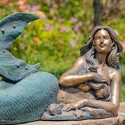 Zaer Ltd International Pre-Order: 37"T. Mermaid Lying Down Garden Statue in Antique Bronze "Finnleigh" ZR341137-BZ View 3