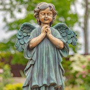 Zaer Ltd International 39" Tall Magnesium Angel Statue Praying in Antique Bronze "Taylor" ZR341339-BZ View 3