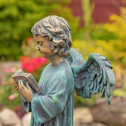 Zaer Ltd International 39" Tall Magnesium Angel Statue Reading a Book in Antique Bronze "Symone" ZR341639-BZ View 3