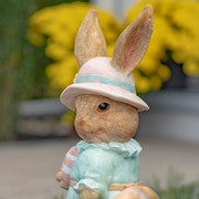 Zaer Ltd. International 24" Tall Rabbit Garden Statue with Easter Basket & Sun Hat "Anna Mae" ZR342126 View 3